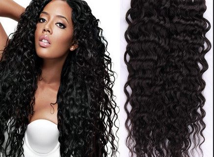 Capelli umani di Wave del pizzo dei capelli umani dell'ente a 30 pollici riccio indiano nero completo delle parrucche
