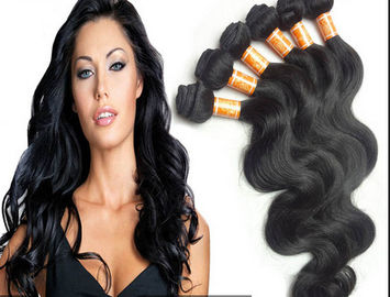 Color 1B Body Wave Peruvian Human Hair Extensions With Unprocessed
